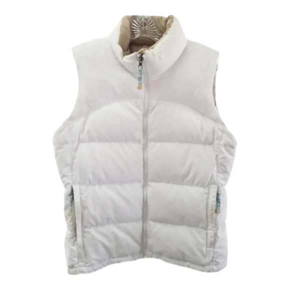 THE North Face White Goose Down Puffer Vest Nuptse M - Picture 2 of 15